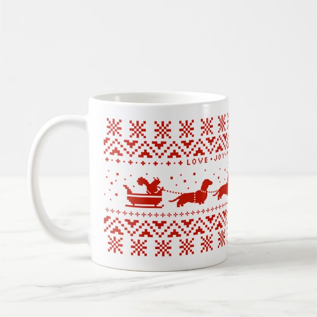 Caneca De Café Dachshances de Natal com Feriado de Esquilo (Esquerda)