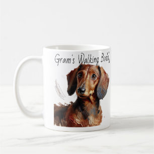 Caneca De Café Dachshances/ Gram's Walking Buddy Modern Coffee Mu
