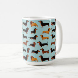 Caneca De Café Dachshun Dogs Pattern Mug