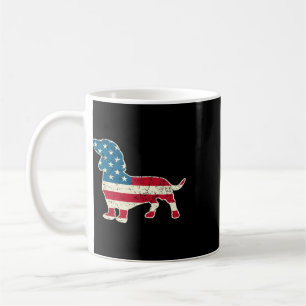 Caneca De Café Dachshund 4 de Julho Bandeira Americana Amantes de
