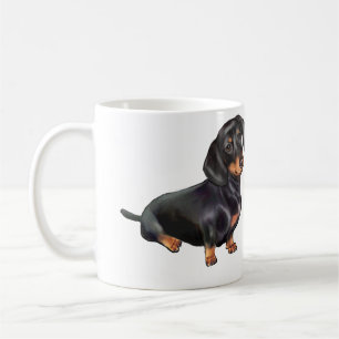 Caneca De Café Dachshund (A) - Preto e bronzeado