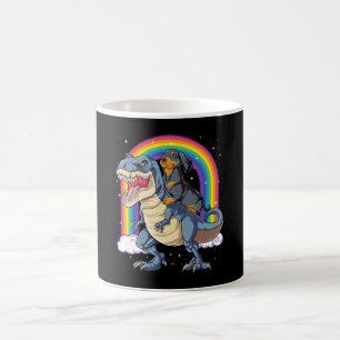 Caneca De Café Dachshund Andando Dinossauro T Rex Presentes Rapaz