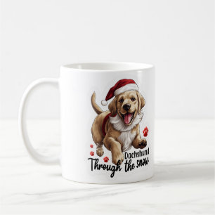 Caneca De Café dachshund Através da Neve