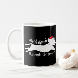 Caneca De Café Dachshund através das Férias de Natal da neve