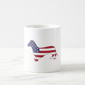 Caneca De Café Dachshund "bandeira americana "