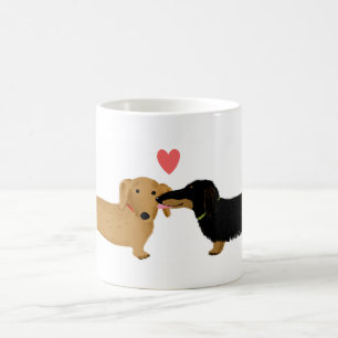 Caneca De Café Dachshund Biss com Caninos do Coração Apaixonado