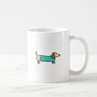 Caneca De Café Dachshund bonito no azul da hortelã