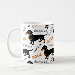 Caneca De Café Dachshund bonito ou teste padrão de Doxie