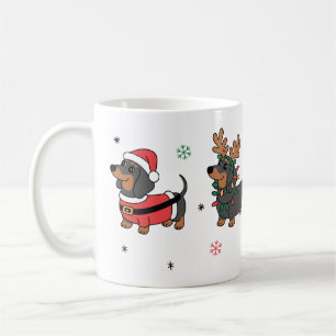 Caneca De Café Dachshund Cachorro Natal 