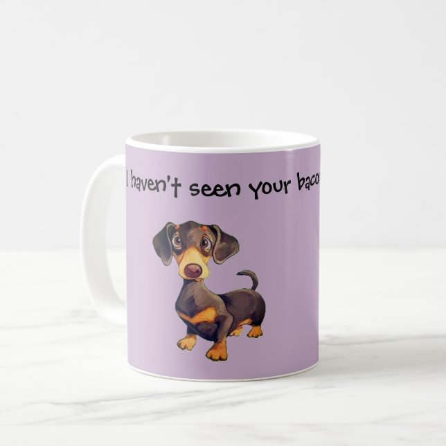 Caneca De Café Dachshund Coffee Mug Engraçado Wiener Dog Gift (Frente Esquerda)