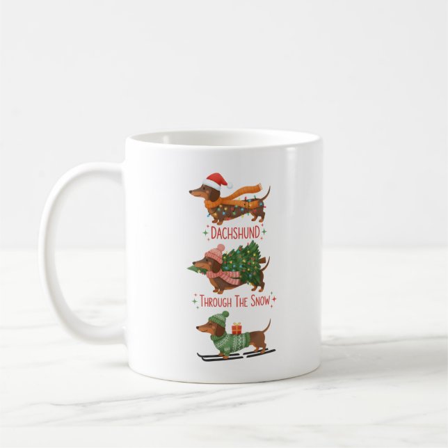 Caneca De Café Dachshund Coffee Mug Funny Doxin Mug Weiner Dog (Esquerda)