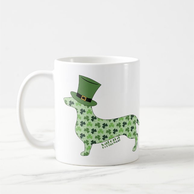 Caneca De Café Dachshund com Rua. (Esquerda)