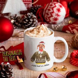 Caneca De Café Dachshund Creme Vestindo Suéter Feio Amante de Cac