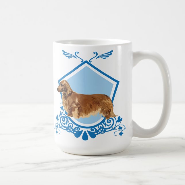 Caneca De Café Dachshund de cabelos longos (Direita)