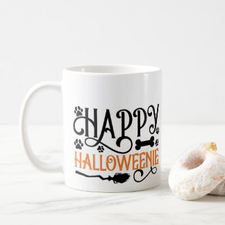 Caneca De Café Dachshund de Halloween com Foto Personalizada Cach