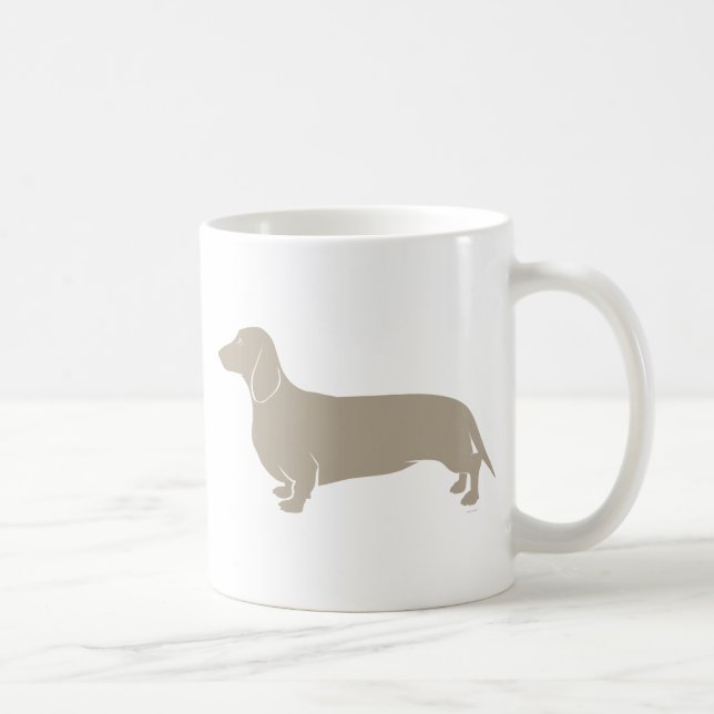 Caneca De Café Dachshund - design astuto original de Doxie (Direita)