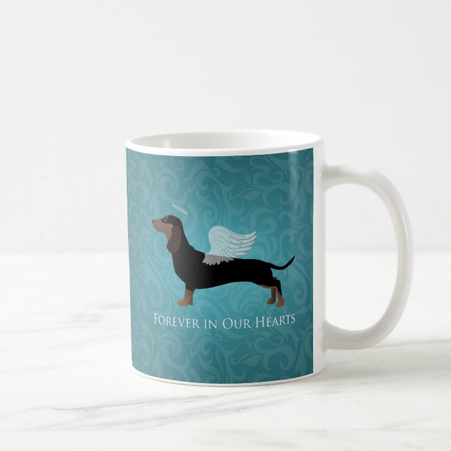 Caneca De Café Dachshund - Design Memorial Pet Loss (Direita)