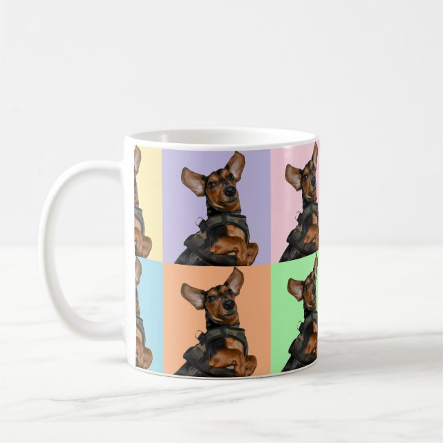 Caneca De Café Dachshund do pop art (Esquerda)