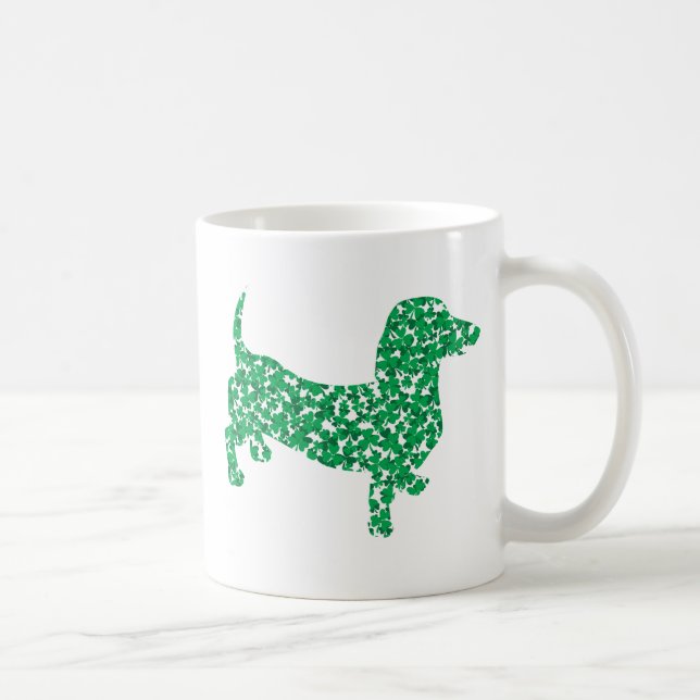 Caneca De Café Dachshund do trevo (Direita)