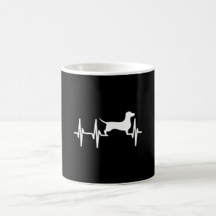 Caneca De Café Dachshund Doxie Weenie Heartbeat Cachorro Mãe Pai