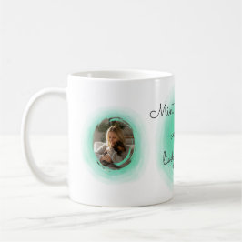 Caneca De Café Dachshund em Aquarela Verde Menta - Nome Personali