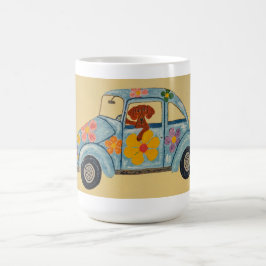 Caneca De Café Dachshund em carro Hippie