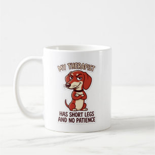 Caneca De Café Dachshund Engraçado Meu Terapeuta Tem Pernas Curta