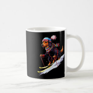 Caneca De Café Dachshund Esquiando Cachorro Esquiador Esqui Inver
