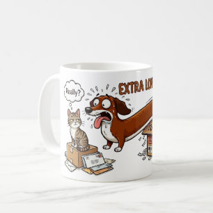 Caneca De Café Dachshund Extra Longo Extra Fofo