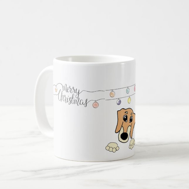 Caneca De Café dachshund fawn e creme de animação (Frente Esquerda)