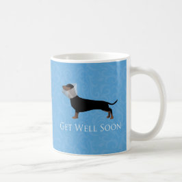 Caneca De Café Dachshund, fique bem em breve, Design