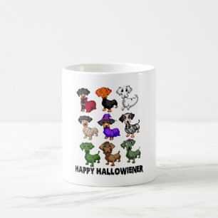 Caneca De Café Dachshund Happy Halloweiner Engraçado Cachorro Hal
