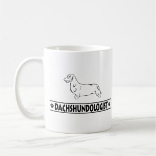 Caneca De Café Dachshund Humorístico de Pelo Duro