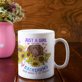 Caneca De Café Dachshund Lover Sunflower Trainer
