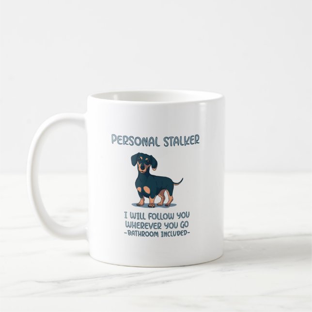 Caneca De Café Dachshund - Marcador Pessoal (Esquerda)