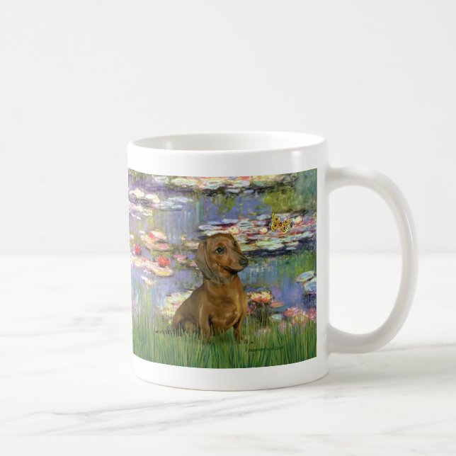 Caneca De Café Dachshund (marrom1) - Lírios 2 (Direita)