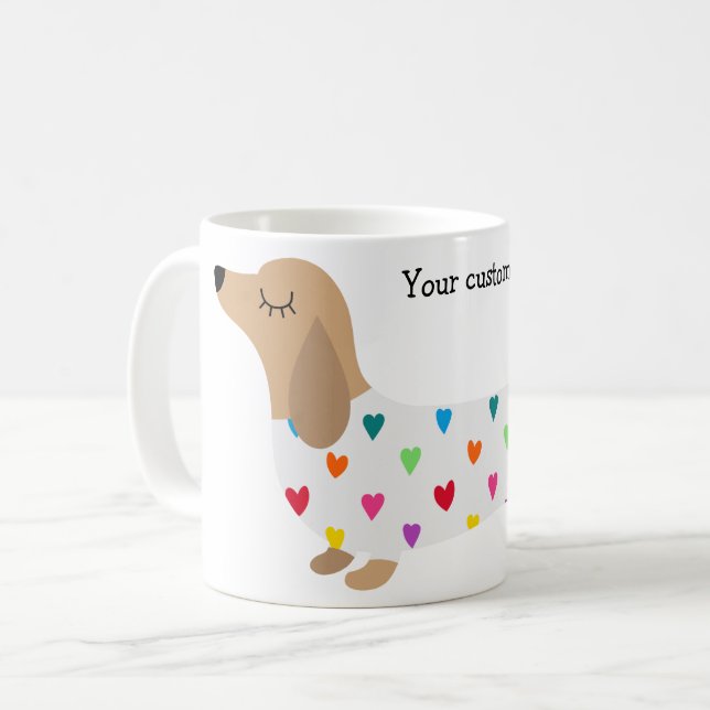 Caneca De Café Dachshund Mug Personalizado (Frente Esquerda)