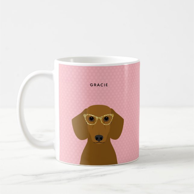 Caneca De Café Dachshund Mugs (Esquerda)