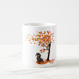 Caneca De Café Dachshund Owl E Fall Tree Dachshund Lover Outono