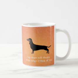Caneca De Café Dachshund - Pensando em você Design