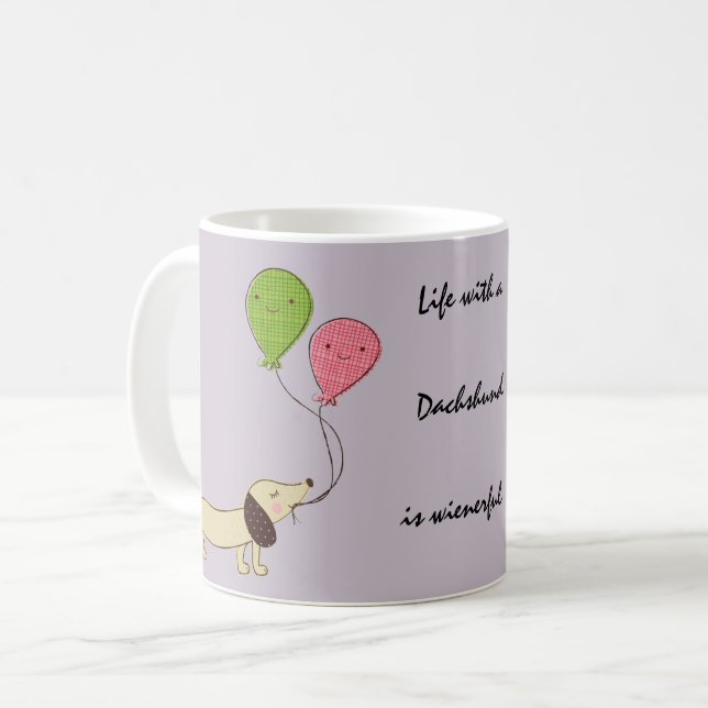 Caneca de Café Dachshund Presente Dachshund Cachor (Frente Esquerda)
