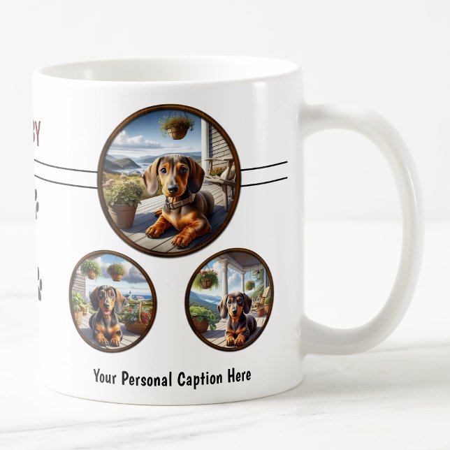 Caneca De Café Dachshund Puppy personalizável (Criador carregado)