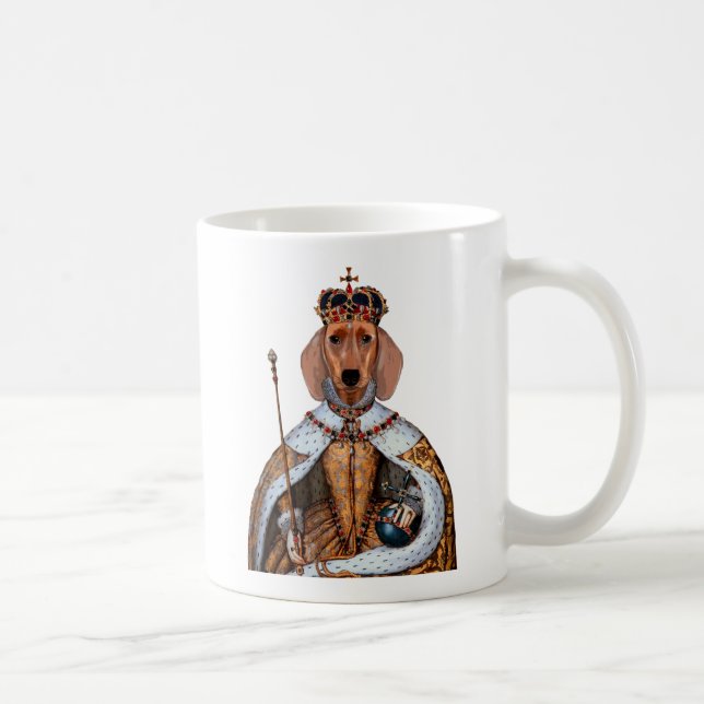 Caneca De Café Dachshund Queen 2 (Direita)