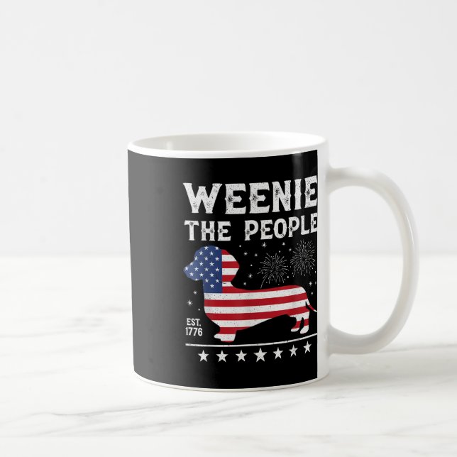 Caneca De Café Dachshund Salsicha O Povo Engraçado Bandeira Ameri (Direita)
