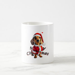 Caneca De Café dachshund Santa que Papai noel roupas Papais noeis