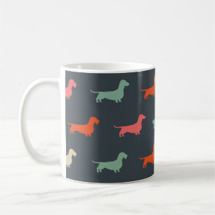 Caneca De Café Dachshund Silhouettes Wiener Dog Lover's