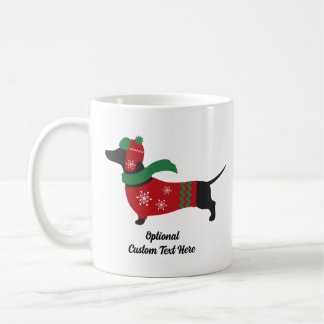 Caneca De Café Dachshund Vestindo Mug de Café de Sweet de inverno