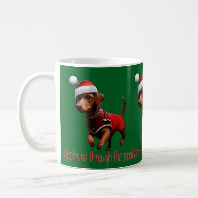 Caneca De Café Dachsing Through The Snow Dachshund Cachorro Salsi (Esquerda)