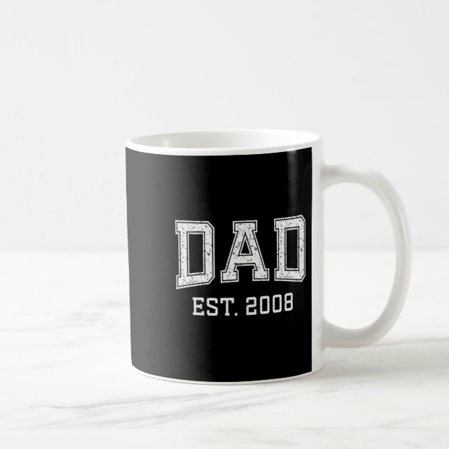 Caneca De Café Dad Est 2008 Dad D Fathers Day Ized  (Direita)