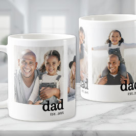 Caneca De Café Dad Established 3 Photo Collage
